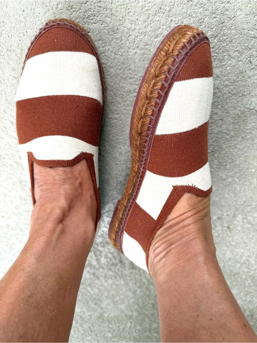 Loro Piana Seaside Walk Canvas Espadrilles Brown Cream Striped EU 37